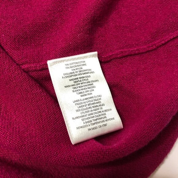 OLD NAVY V-neck Fuchsia Pink Deep-V Perfect Fit Long Sleeve Sweater SIZE SMALL - Picture 10 of 13